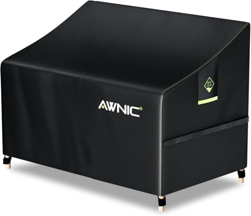 AWNIC Garden Bench Cover Waterproof, 3 Seater Bench Cover 160x70x60/88cm | Breathable 420D Oxford Fabric Heavy Duty Outdoor Sofa Cover Windproof Tear Resistant