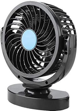 Fydun Ventilateur de refroidissement de voiture 12V Ventouse de réglage de véhicule automobile Ventilateurs électriques à ventilation silencieuse avec prise allume-cigare pour voiture Minibus Van