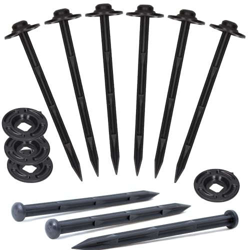 GARDENIX® 10 Stück RandPEG & PAD Erdanker Bodenanker Erdnägel für Gartenvlies Unkrautvlies Plane Rasenkante Beetumrandung