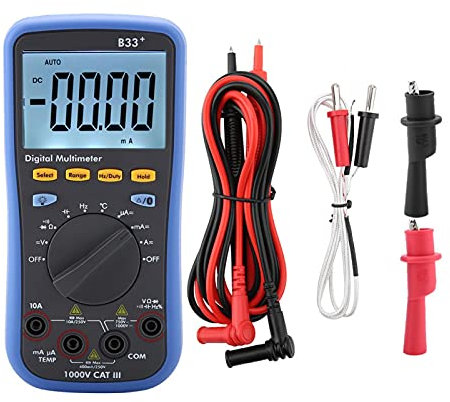 Multimètre Bluetooth numérique à écran LCD B33 + pour mesurer la résistance au courant de tension ca/cc 1000 V, enregistrement hors ligne
