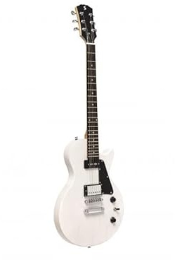 Stagg SEL-HB90 WHB E-Gitarre Standard-Serie mit massivem Mahagoni-Körper und flachem Tisch