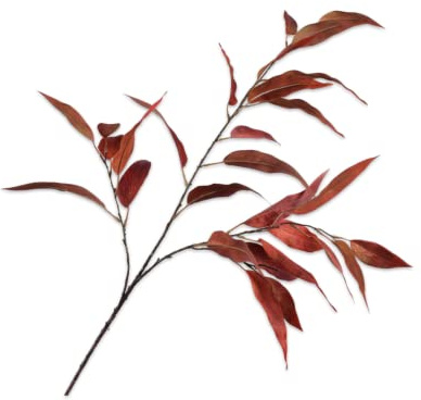 Silk-ka Kunstblume-Seidenblumen Blattzweig Seide Braun 114 cm