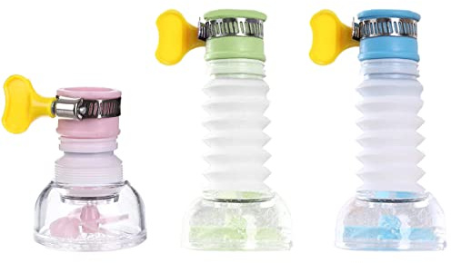 3 Stüke Anti Splash Wasserhahn Filter,360°Drehbar Wasserhahn,Water Saving Tap Nozzle,Drehbare Versenkbare Küchenarmaturdüse,für Küche Bad und Dusche Leitungswasser Sprühwasser (Rosa,Green,Blau)
