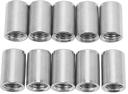 Runde M10-Überwurfmutter, 10 Stück, M10 X 1,5 13, L20 Mm, Runde Überwurfmutter, Edelstahl-Stangenverbindermutter, Innengewindebefestigung für Sechskantmuttern zu Hause