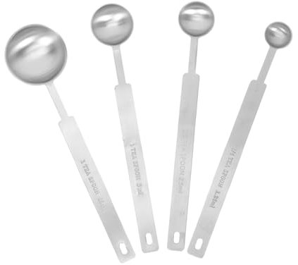 ABOOFAN 4 Pièces cuillère à mesurer en acier inoxydable cuillère à thé à expresso cuillères à café cuillère à café cuillère doseuse en acier inoxydable cuillère à mesurer le café