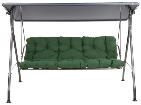 PATIO Hollywoodschaukel 4 Sitzer Sevilla Sitzfläche 180 cm Gartenschaukel mit verstellbarem Sonnendach Polster grün