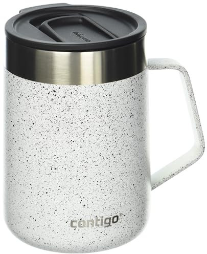 Contigo Streterville Stainless Steel Mug with Handle, 14 oz, Salt Powder Coat Speckle
