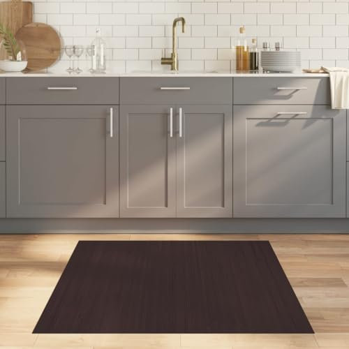 XGWKCNV Dekor-Teppich, quadratisch, dunkelbraun, 100 x 100 cm, Bambus-Teppiche