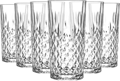 Acense 6 x Drinking Glasses - Tumblers for Water, Juice, Cocktails Multipurpose (355ml)