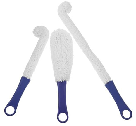 BELLIFFY 3pcs Red Wine Glass Brush Flexible Long Handle Bottle Cleaning Brush for Glassware Wine Decanter Cleaning