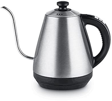 Hervidores para agua hirviendo, hervidor de agua con cuello de cisne de 1 litro, hervidores para agua hirviendo, aislamiento de temperatura ajustable, acero inoxidable, goteo, café, té, tetera,