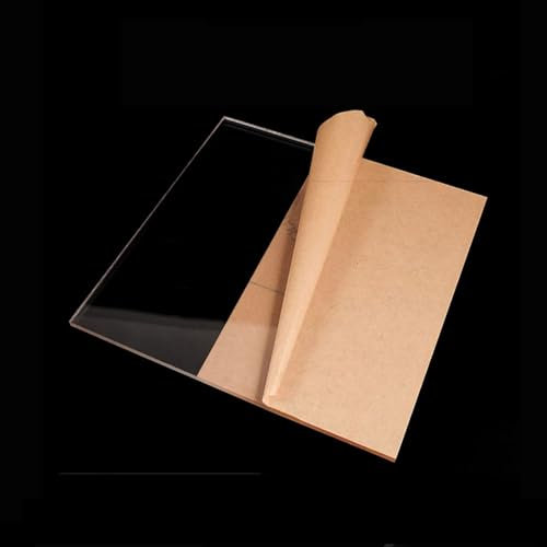 RISHORI Feuilles Acryliques Épaisseur 5mm Plaques Transparentes Durables Carré Pas Facile À Jaunir Différentes Tailles pour Les Expositions De Meubles Vente Au Détail,400mm*400mm