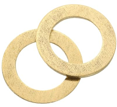 QUARKZMAN Arandela Plana, 25 Pcs Arandelas de Latón M10, 16mm OD, 1mm de Espesor Kit de Surtido de Sellos de Anillo, Junta de Sellado Metálica para Tornillos, Pernos y Tuercas