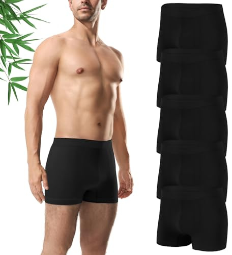 Channo Boxer Uomo bambù Antibatterici: Senza Soluzione di continuità Massimo Comfort e vestibilità Perfetta Traspiranti