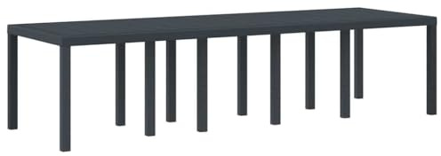 vidaXL Gartentisch Anthrazit 300 x 100 x 73 cm Poly-Rattan, Moderner Gartentisch, rechteckig, strapazierfähige Poly-Rattan-Esszimmermöbel für den Außenbereich, wetterfester Tisch