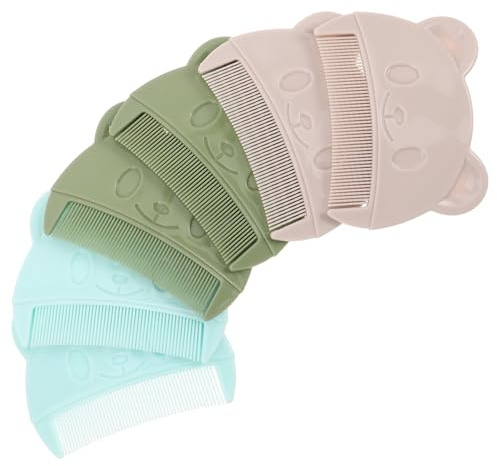 MUCKLILY 6pcs Newborn Hair Brush Fine Tooth Combs for Sensitive Scalp Gentle Hair Combing Tool Colors Light Blue Dark Green