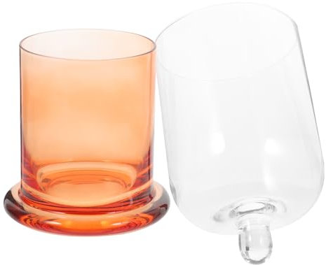 Warmhm Bougeoir avec Verre Coupe à Bougie Transparente pour Maison Bureau avec Couvercle Cache-Bougie Décoratif