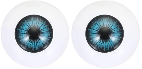 PATIKIL 24mm Doll Eyes,1 Pair Realistic Acrylic Eyes Plastic Half Eyeballs for Dolls Masks Halloween Props Art Craft, Dark Blue