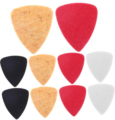 Mikinona 10 Stück Filzplektren für Gitarre und Ukulele in Verschiedenen Farben Bequem und Rutschfest als Geschenk für Gitarrenspieler Zufällige Farbe