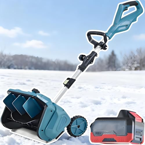 smafoseedding Pala Quitanieves Eléctrica De Invierno - Quitanieves Inalámbrico, Ajuste Telescópico De 110-130 Cm, Profundidad De 20 Cm, Ancho De 40,7 Cm, Herramienta Barredora De Nieve 1battery