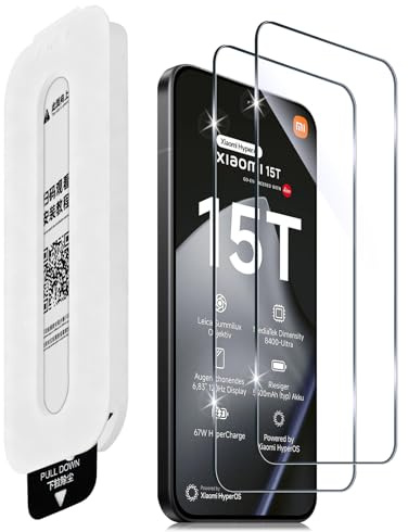 Aerku Pellicola Vetro Temperato per Xiaomi Mi 15T Pro/15T 5G [2 Pezzi], [Installazione Rapida] 0,33mm Ultra Trasparente, Durezza 9H Anti Graffi Protezione Schermo Pellicola Protettiva | [Installazione Rapida] 0,33mm Ultra Trasparente, Durezza 9H Anti Graffi Protezione Schermo Pellicola Protettiva