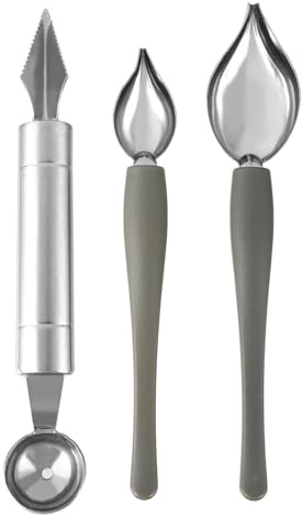 TOYANDONA Juego de Cucharas para Salsas de Acero Inoxidable 3 Piezas Pequeña Grande y Esculpida Herramienta para Decorar Pasteles y Emplatar Adecuado para Repostería y Cocina Creativa