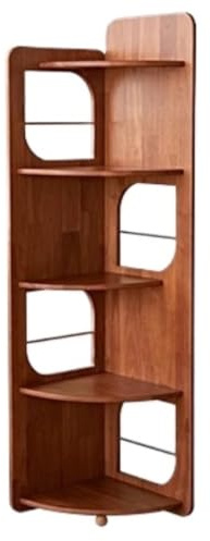 BIOMICE Corner Shelf 5-Tier Wood Corner Shelf Tall Bookshelf with Storage Stand Bookcase for Living Room Storage Stand(B)