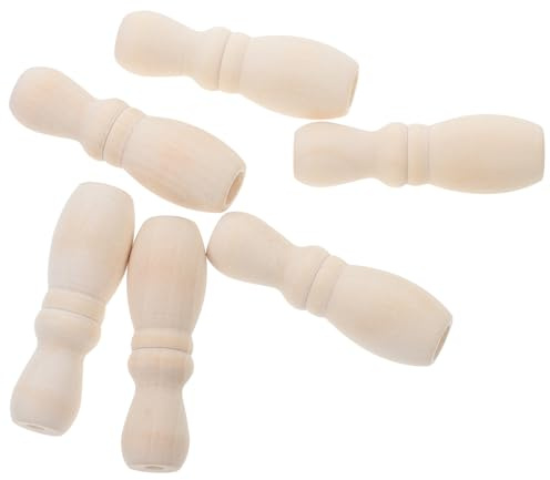 Veemoon Lot de 6 Boutons Tirette en Bois Naturel pour Cordon de Store Vénitien, Accessoires de Remplacement pour Rideaux Intérieurs, Tirages à L’Aveugle, Décor Minimaliste et Fonctionnel