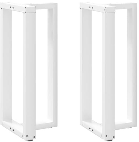QJBSAVVA Bartischbeine 2er Set T-Form, Stehtischbeine 90 cm Hoch, Tischbeine Metall Weiß aus pulverbeschichtetem Stahl, Tischgestell für Stehtische & Küchentresen, 50x35x90-91 cm