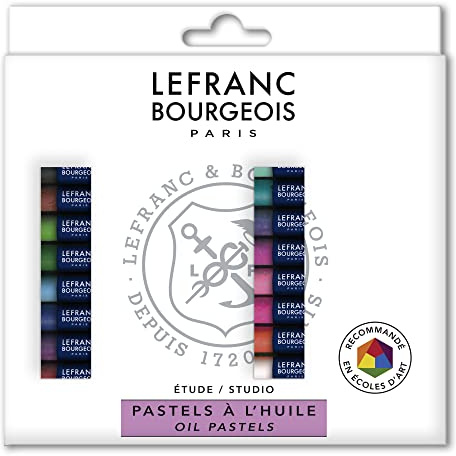 Lefranc Bourgeois 806310 Ölpastellkreide 24er Set, lebendige lichtechte Farben, intensiv & wasserfest mit geschmeidiger Textur Ideal für Künstler, Hobbymaler, Kinder, Schule, Kunstunterricht