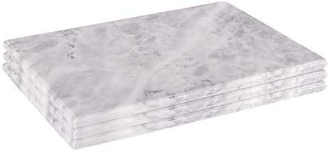Argon Tableware Rectangle Marble Chopping Boards - 23 x 27cm - Pack of 3 - White Cutting Board Solid Worktop Protector Mat Serving Platter for Slicing Vegetables, Cutting Meat, Meal Preparation