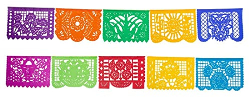 Fantastik - Autentico Papel picado messicano - Bandierine perforate - Modello Classico 5 metri - Decorazione festa messicana (Carta)