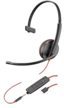 Plantronics Blackwire 3200 Mono Corded UC Headset With USB-C & 3.5mm Smart Phone Connectivity