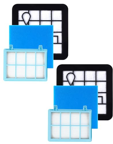 Filter för Philips PowerPro Compact och Active golvdammsugare, 2 stycken ersättningsfilterset för FC9331/09 FC9332/09 FC8010/01 dammsugare ersättningsfilterset tillbehör
