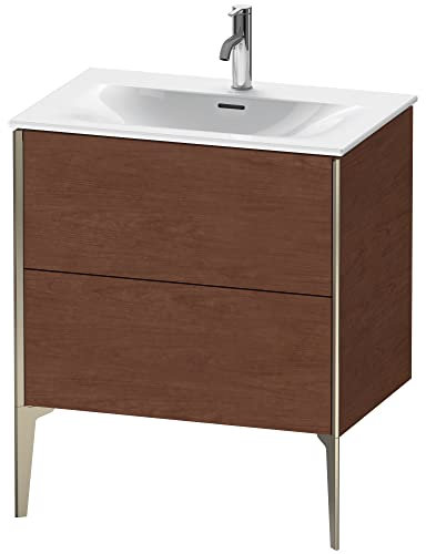 Duravit XViu 4301 Mueble tocador Vertical, 2 cajones, para Lavabo Viu 234473, 710x480 mm, Color: champán Mate/Nogal Americano