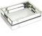 Bandeja Decorativa Rectangular de Espejo Plateado de 11 Pulgadas de Largo x 14 Pulgadas de Ancho x 2 Pulgadas de Alto, Organizador de tocador con Espejo con Mano, Bandeja de joyería de Perfume para