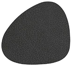 Lind DNA Glasuntersetzer Curve Recyceltes Leder Hippo Schwarz-Anthrazit, Maße: 11cm x 13cm, 981286