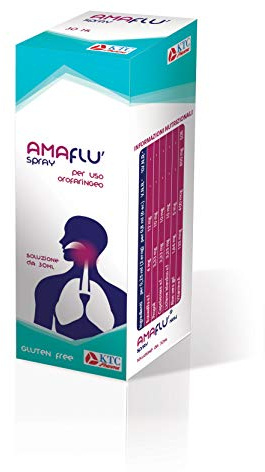 AMAFLU' NEW Spray 30 ml | Integratore Alimentare in soluzione spray per la fluidità delle secrezioni bronchiali e la funzionalità delle vie respiratorie | 0% Glutine | Made in Italy | Aut. Min. salute