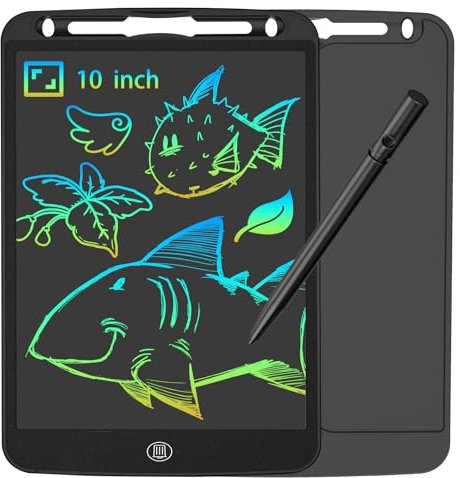 JOEAIS LCD Schreibtablett 10 Zoll, Tragbarer Elektronischer Zeichenblock zum Lernen, Kritzeln und Notieren, Weihnachts- und Geburtstagsspielzeug Geschenke für Jungen und Mädchen (Schwarz)
