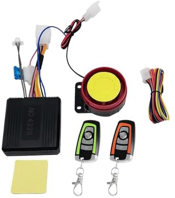 Sistema de Alarma Seguridad for Coche 12V, inmovilizador Motocicleta 1/2 vías, antirrobo automática, Sirena Entrada sin Llave, Sistema for Fácil instalación y Amplia compatibilidad(1-Way)