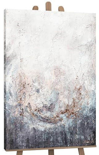 YS-Art Abstrakt Luxus Design Acrylbild auf Leinwand Ensemble grau blau