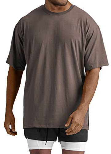 Men's Oversized Workout T-Shirts Lightweight Quick Dry Short Sleeve Tshirts Crew Neck Loose Fit Athletic Tops