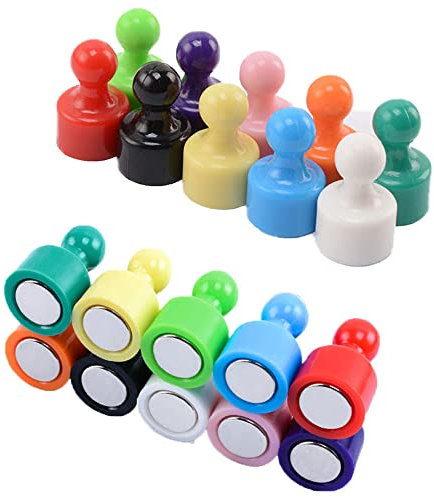 20 Stück Kühlschrankmagnete, magnetische Pinnadeln, kleine Kühlschrankmagnete, Starke Neodym-Magnete, Whiteboard, Karte, Magnete, perfekt für Zuhause, Küche, Büro, Schule, Klassenzimmer, Mehrfarbig