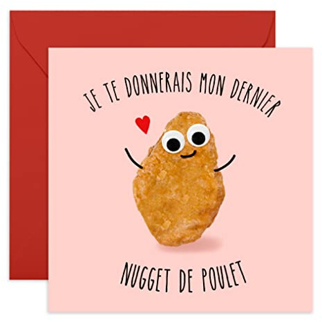 Central 23 Carte d'anniversaire drôle - Je te donnerais ma dernière pepite de poulet - Carte de Saint-Valentin - Carte coquette pour l'anniversaire du mari ou de la femme - amoureux ou petite amie