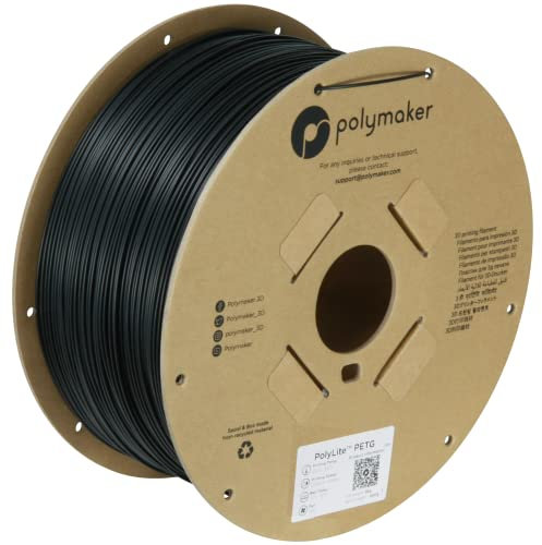 Polymaker PB01043 Filament PETG hitzebeständig, hohe Zugfestigkeit 1.75mm 3000g Schwarz PolyLite™