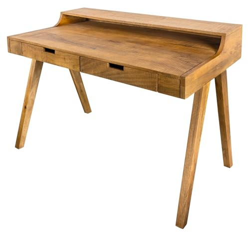 riess-ambiente.de Massiver Sekretär Monsoon 120cm Mangoholz Schreibtisch | einzigartiger Bürotisch aus Massivholz