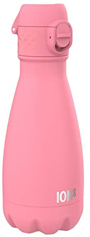 Ion8 Bottiglia d'acqua a prova di perdite, isolata sottovuoto, fiore di rosa, 280 ml