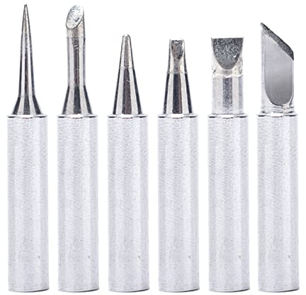 YIHUA #1401 Soldering Iron Tips Set (6PCS) Long-Life Type for YIHUA 926LED-III(110W,Red), 939D+ III EVO, 948DQ-III, 948D-III, 938BD+-II & 995D+ EVO Soldering Stations ONLY