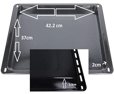FIGEVIDA Teglia Leccarda smaltata 42,2 x 37 x 2,3 cm per forno AEG Electrolux Juno Zanker Zanussi 3531939233 353193923