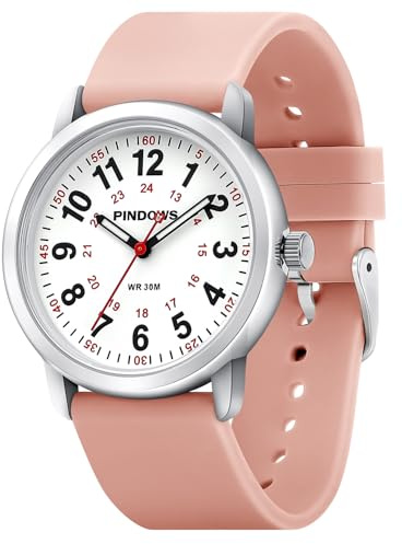 PINIDOUS Damen Uhren für Krankenschwester Medizinische Fachleute Teenager,Unisex Herren Uhren für Damen,Silikonband(Geschenk Band) Leuchtende Zifferblatt Wasserdicht Analog Uhren